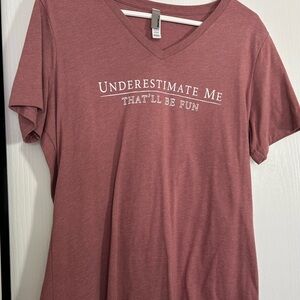 Red Graphic V-Neck T-Shirt